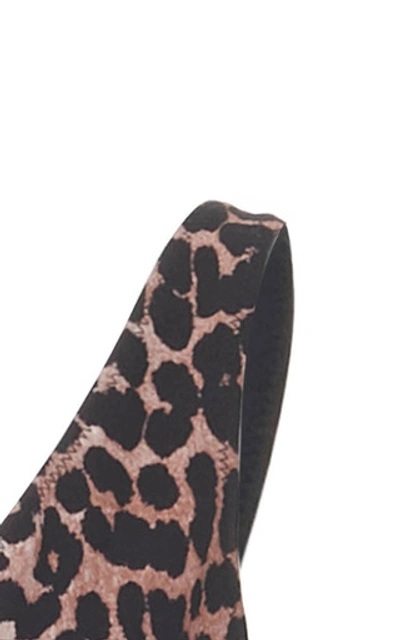 Shop Ganni Leopard-print Bikini Top In Animal