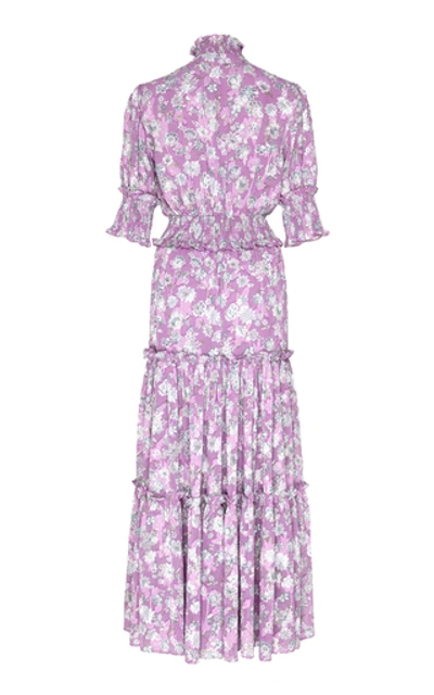 Shop Alexis Isarra Smocked Midi Dress In Purple