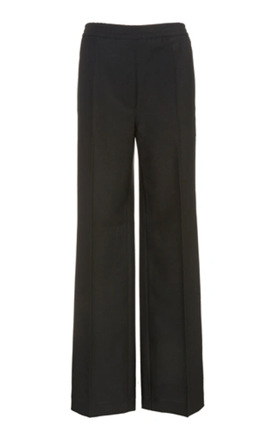 Shop Acne Studios Paminne Wool-mohair Wide-leg Trousers In Black