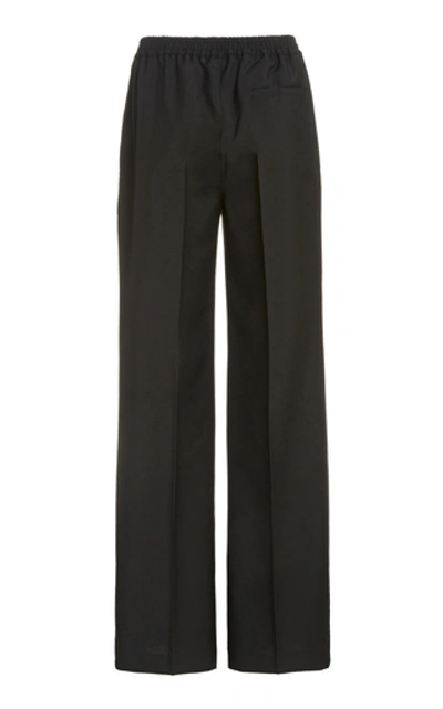 Shop Acne Studios Paminne Wool-mohair Wide-leg Trousers In Black