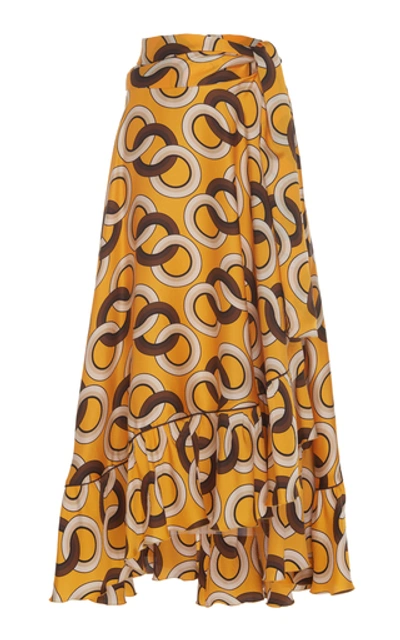 Shop F.r.s For Restless Sleepers Bronte Printed Silk Maxi Skirt