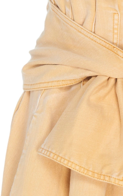 Shop Ulla Johnson Virgil Stretch Denim A-line Skirt In Neutral