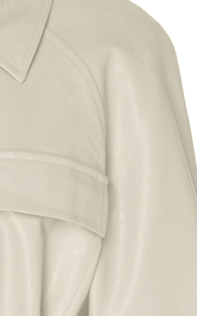Shop Apparis Tina Belted Vegan Leather Jacket In White