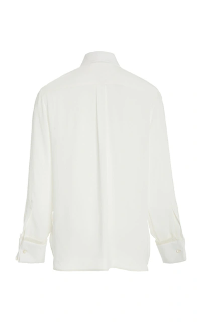 Shop Max Mara Mogador Silk Shirt In White