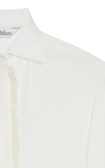 Shop Max Mara Mogador Silk Shirt In White