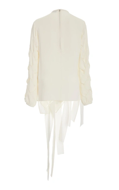 Shop Jw Anderson Basketweave Ribbons Blouse In Ivory
