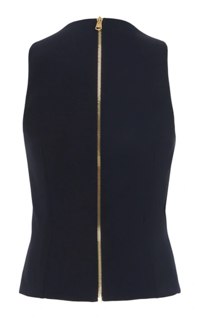 Shop Versace Halter Satin Top In Black