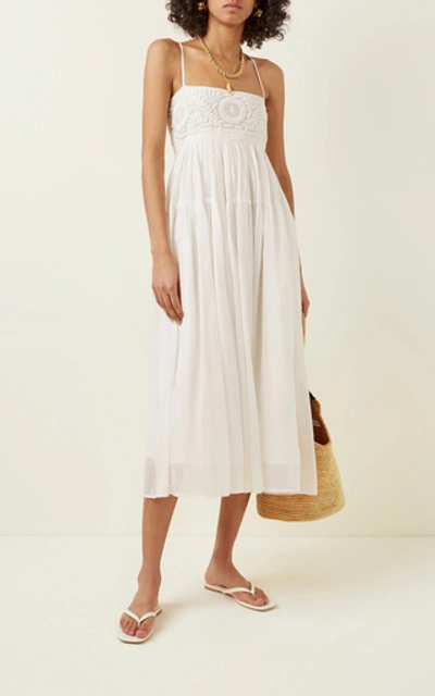 Shop Anaak Viola Tiered Cotton And Silk Dress In White