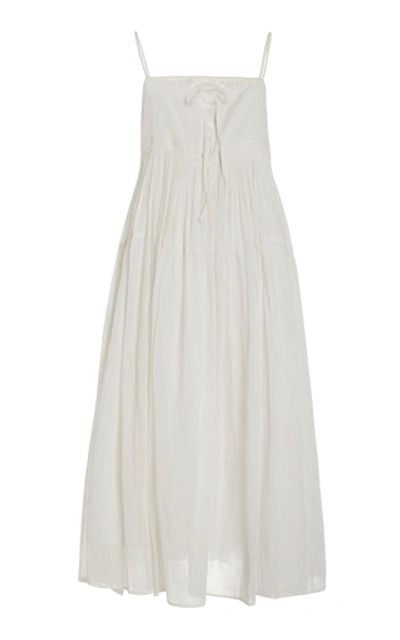 Shop Anaak Viola Tiered Cotton And Silk Dress In White