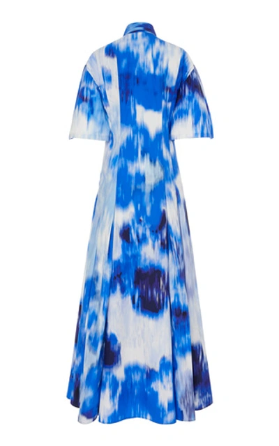 Shop Carolina Herrera Printed Cotton-blend Maxi Dress In Multi
