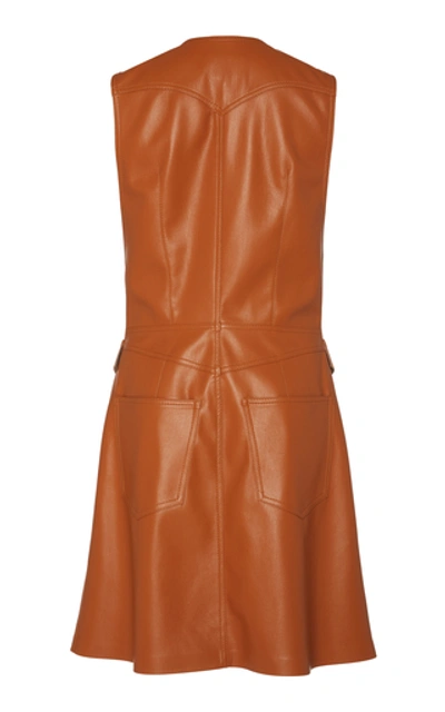 Shop Nanushka Menphi Vegan Leather Mini Dress In Orange