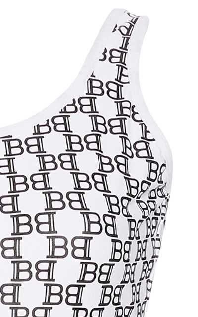 Shop Balmain Logo-print One-piece Swimsuit