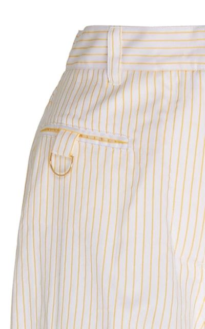 Shop Acler Esther Striped Cotton Wide-leg Pants