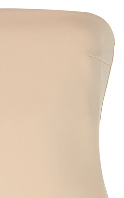 Shop A.w.a.k.e. Strapless Stretch-jersey Top In Neutral