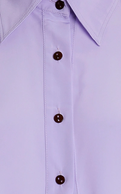 Shop Eftychia Poplin Button-down Shirt In Purple