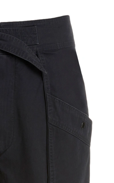 Shop Isabel Marant Étoile Zilyae Cotton Cargo Pants In Black