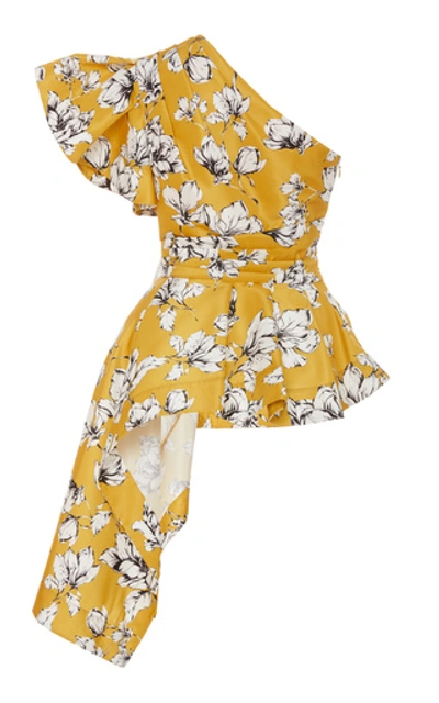 Shop Amur Liberty Floral-patterned One-shoulder Blouse In Print