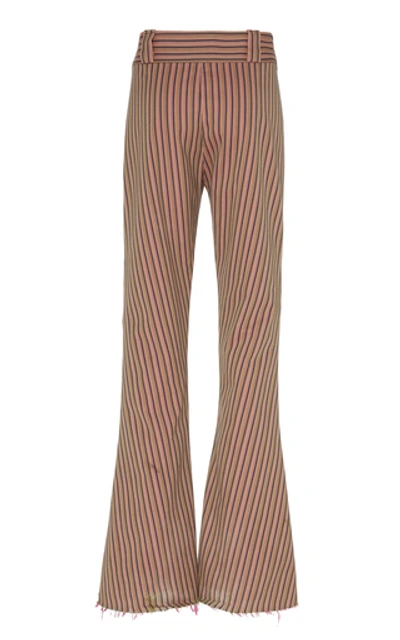 Shop Alix Of Bohemia Women's Carnaby Striped Cotton Flared Pants In Purple