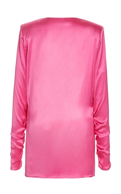 Shop Gauge81 Pisa Satin Mini Dress In Pink
