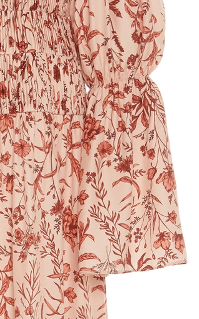Shop Amur Filipa Floral-patterned Matelassé-silk Midi Dress In Print