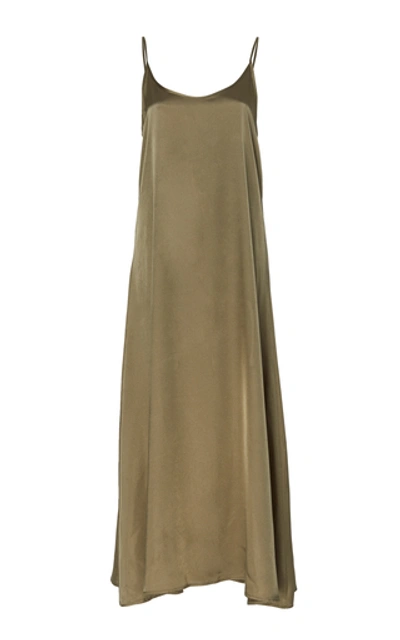 Shop Apparis Iman Midi Solid Slip Dress In Green