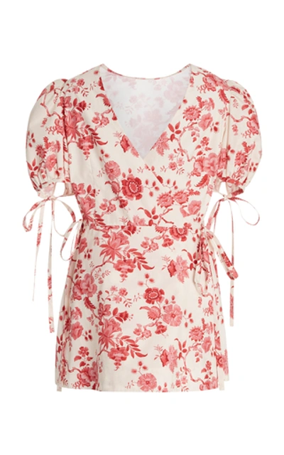 Shop The Vampire's Wife The Wrapsody Printed Crepe Dress In Floral