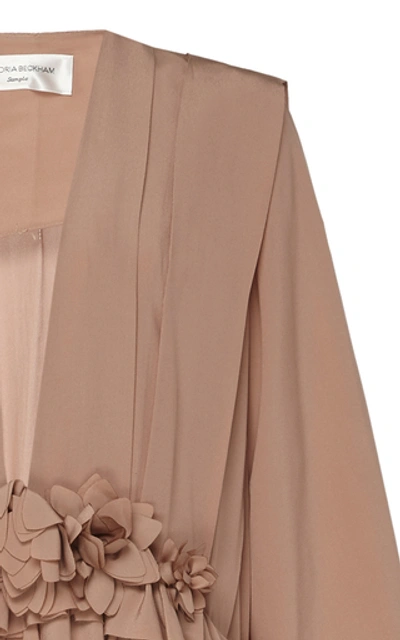Shop Victoria Beckham Ruffled Silk-chiffon Midi Dress In Neutral