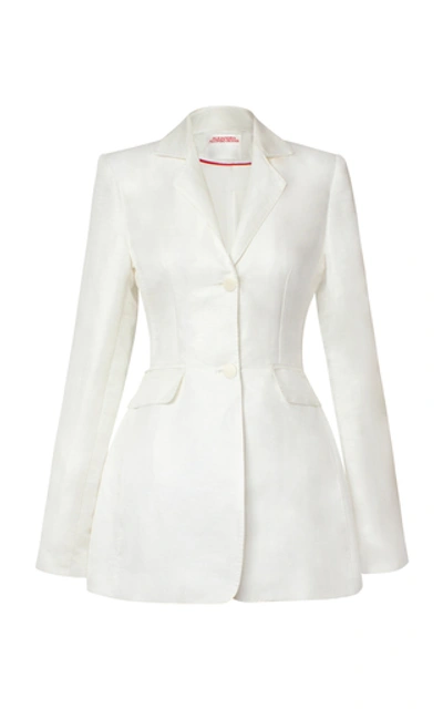 Shop Alejandra Alonso Rojas Linen-blend Blazer In White
