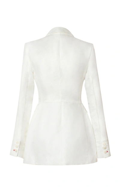 Shop Alejandra Alonso Rojas Linen-blend Blazer In White