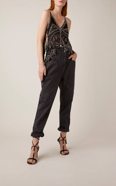 Shop Isabel Marant Eloisa High-rise Straight-leg Jeans In Black