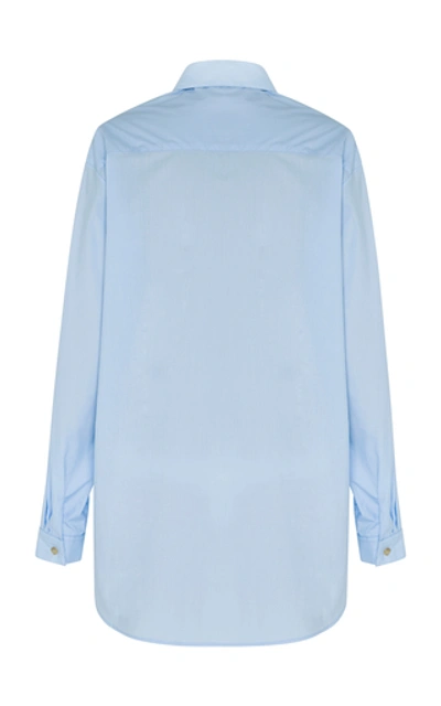 Shop Anna Quan Alfie Cotton-blend Poplin Shirt In Blue