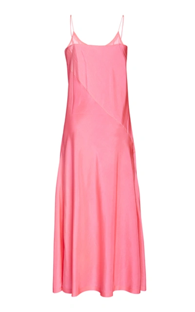 Shop Anaak Scarlette Silk Slip Dress In Pink