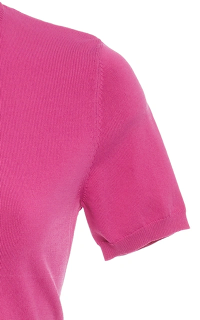 Shop Alexis Finzi Ribbed-knit Cropped Top In Pink