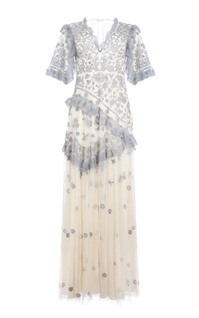 Shop Needle & Thread Elsa Floral Maxi Dress In Neutral