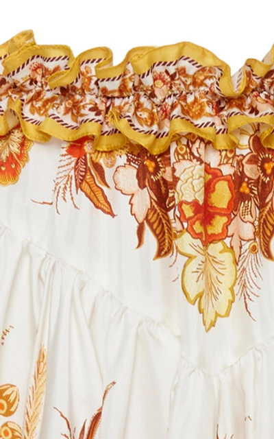 Shop Zimmermann Brightside Asymmetric Silk Skirt In Gold