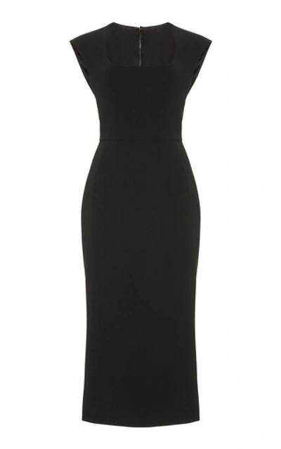 Shop Dolce & Gabbana Cady Midi Dress In Black