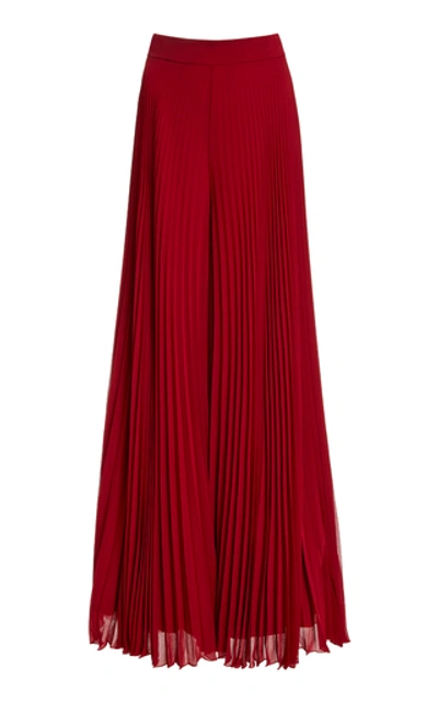 Shop Max Mara Pagode Georgette Maxi Skirt In Red