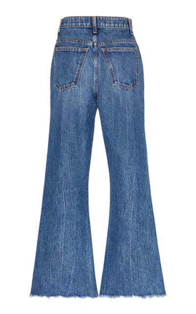 Shop Khaite Gabbie Rigid High-rise Flared Jeans In Medium Wash