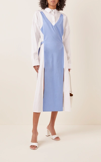 Shop Boyarovskaya Dual-cotton Shirt Dress In Multi