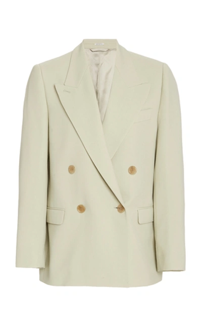 Shop Acne Studios Janny Twill Double-breasted Blazer In Green