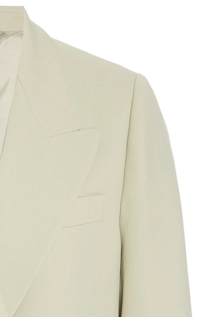 Shop Acne Studios Janny Twill Double-breasted Blazer In Green