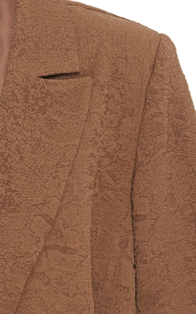 Shop Hofmann Copenhagen Matilda Long Line Short Sleeve Blazer In Brown