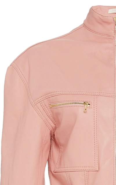 Shop Jonathan Simkhai Vegan Leather Jumpsuit In Pink