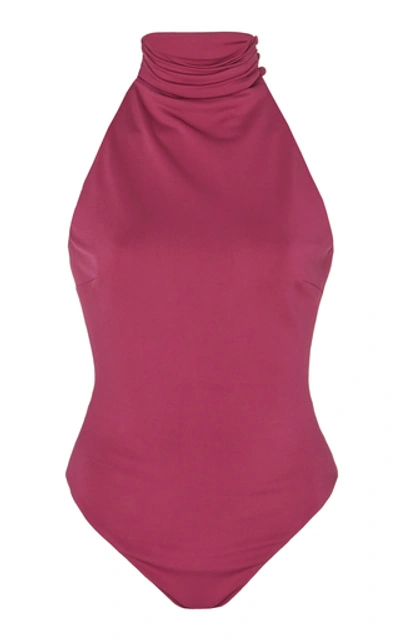 Shop Cushnie Cut-out Crepe Bodysuit In Pink