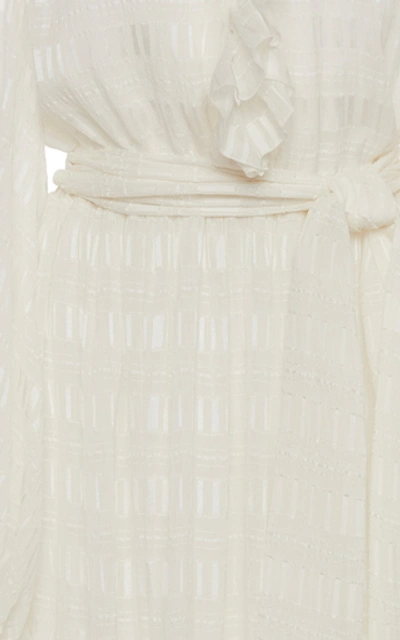 Shop Etro Ruffled Belted Silk Maxi Dress In White