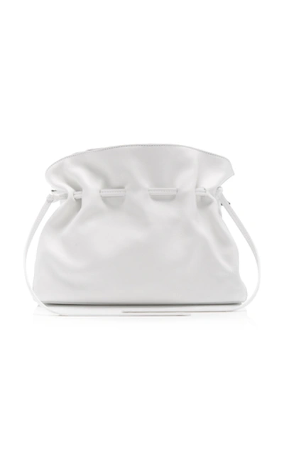 Shop Mansur Gavriel Protea Leather Crossbody Bag In White