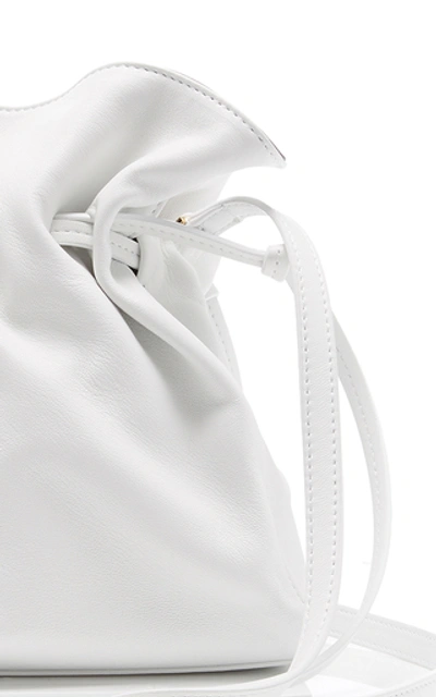 Shop Mansur Gavriel Protea Leather Crossbody Bag In White