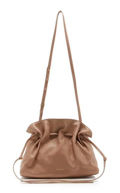 Shop Mansur Gavriel Protea Leather Crossbody Bag In Brown