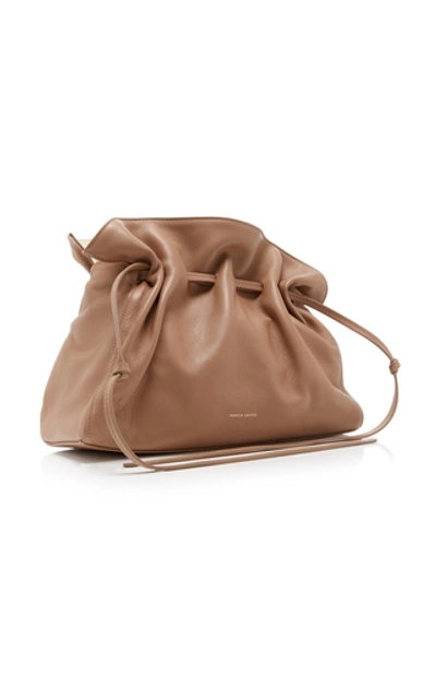 Shop Mansur Gavriel Protea Leather Crossbody Bag In Brown