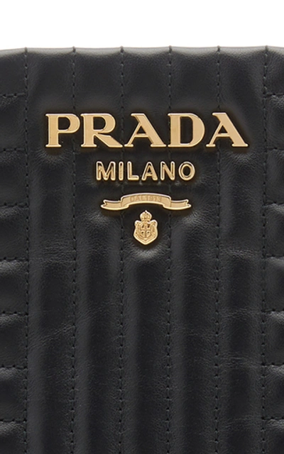 Shop Prada Quilted Leather Clutch In Black